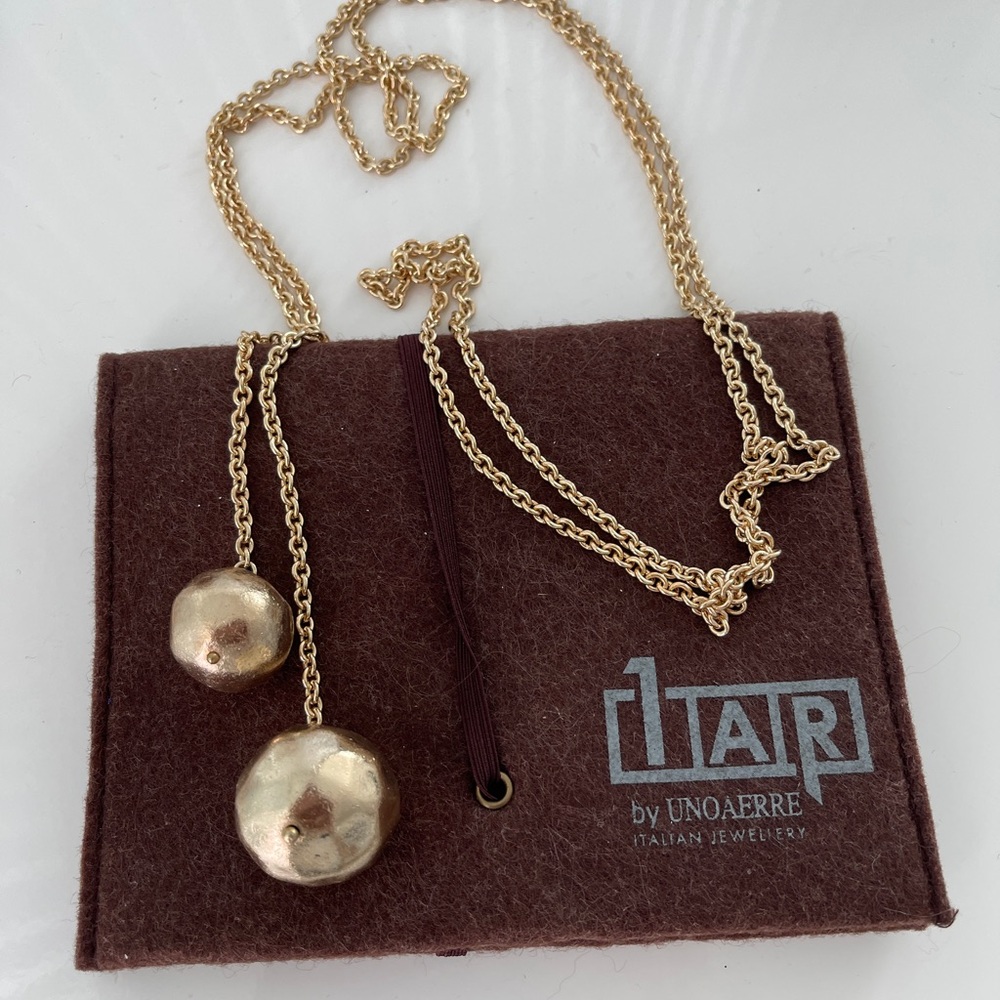 1AR by Unoaerre 18KT GEP Gold Long Hanging Necklace